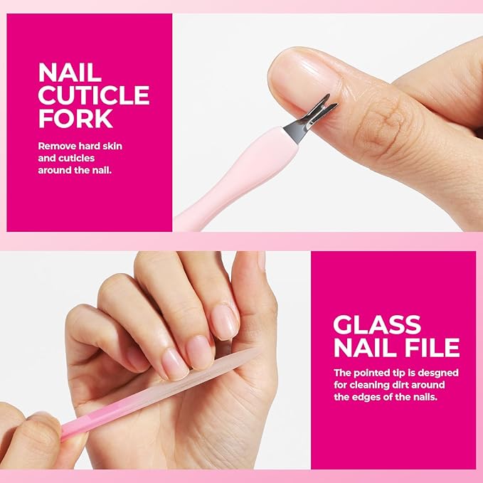 FANDAMEI Manicure Kit for Women, Professional Nail Files and Buffers, Cuticle Remover Tool with Cuticle Softener, Scented Oil, Nippers, Pushers and Cuticle Care Tools Kit. Nail Manicure Prep Tools Set