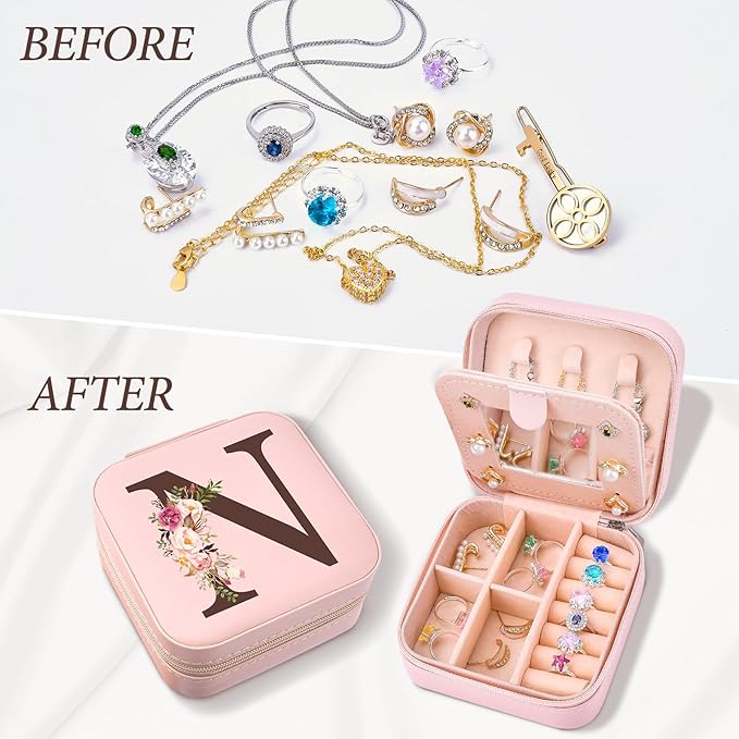 Personalized Gifts for Women, Mothers Day Mom Gifts Teacher Appreciation Gifts Travel Jewelry Case Box Organizer for Wife Daughter Aunt Friend Grandma…