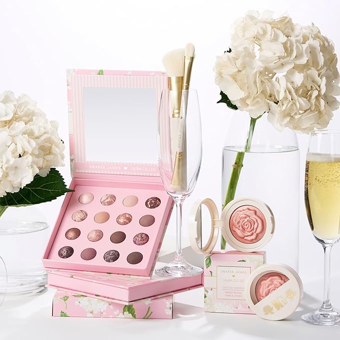 LAURA GELLER NEW YORK Angled Blush Brush - Sculpting & Blending Brush for Blush, Bronzer & Contour - Soft Vegan Bristles - Draper James Limited Edition