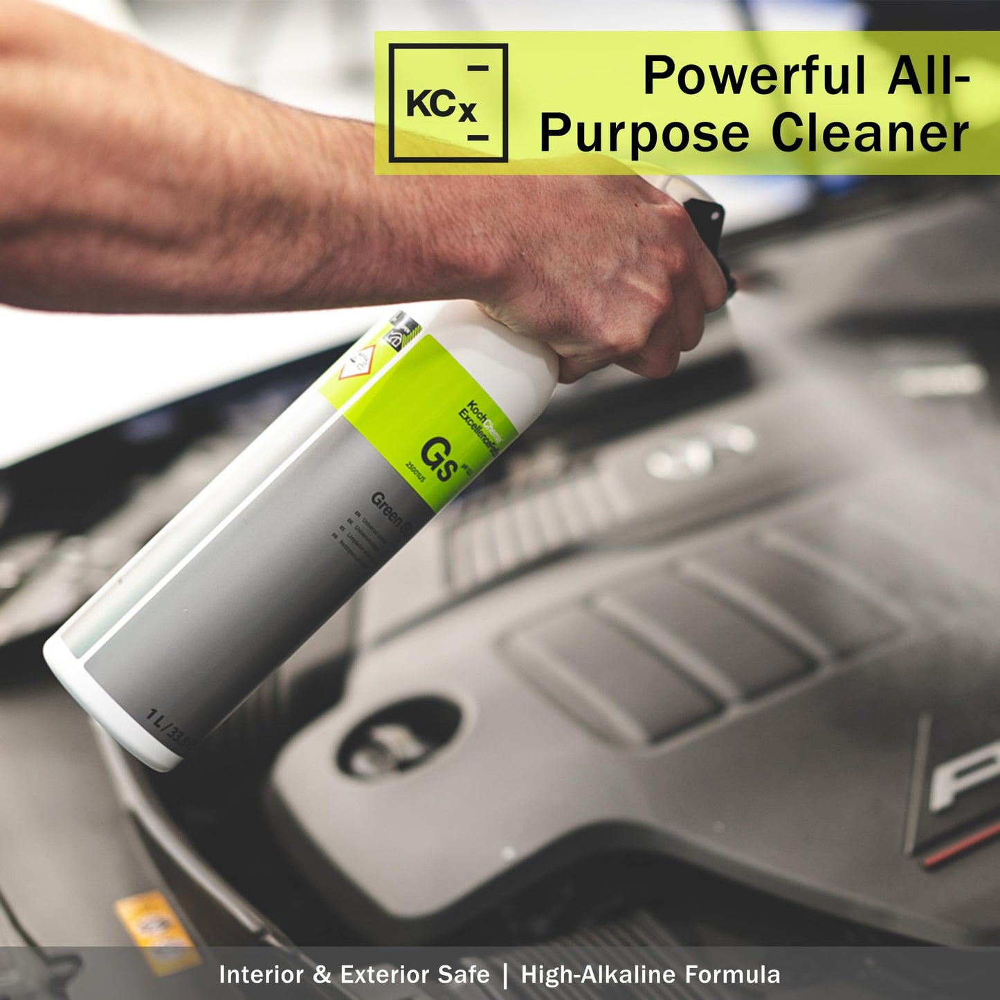 KOCHCHEMIE Green Star - Highly Concentrated Universal Cleaner; NTA, Phosphate, and Solvent Free, Clean Auto Interiors and Exteriors, Engines, Commercial, Home, and Industrial Use (1 Liter)