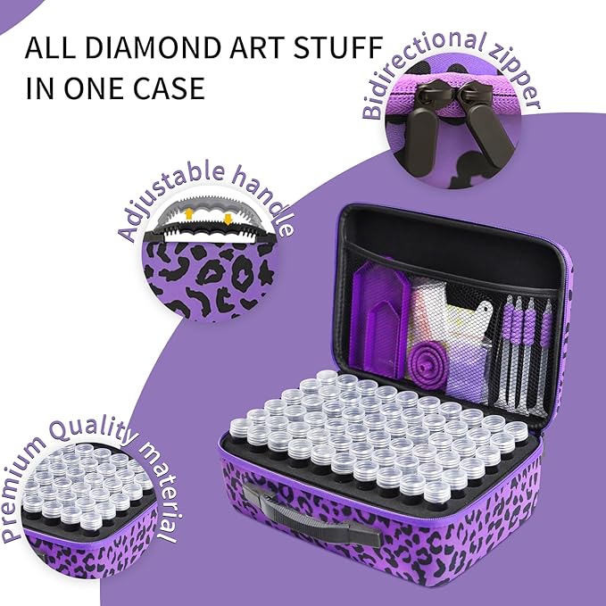 ZORETCO Diamond Painting Storage Box, 120 Slots Bead Storage Containers with Tools Kit for Diamond Art Accessories Craft Jewelry Beads Organizer