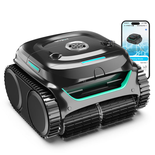 (2026 Upgraded) WYBOT C2 Cordless Robotic Pool Cleaner, Dual Filtration, Wall Climbing & Waterline Cleaning, App Scheduling, Smart Navigation, Pool Vacuum for Inground/Above Ground Pools-2152 Sq.ft