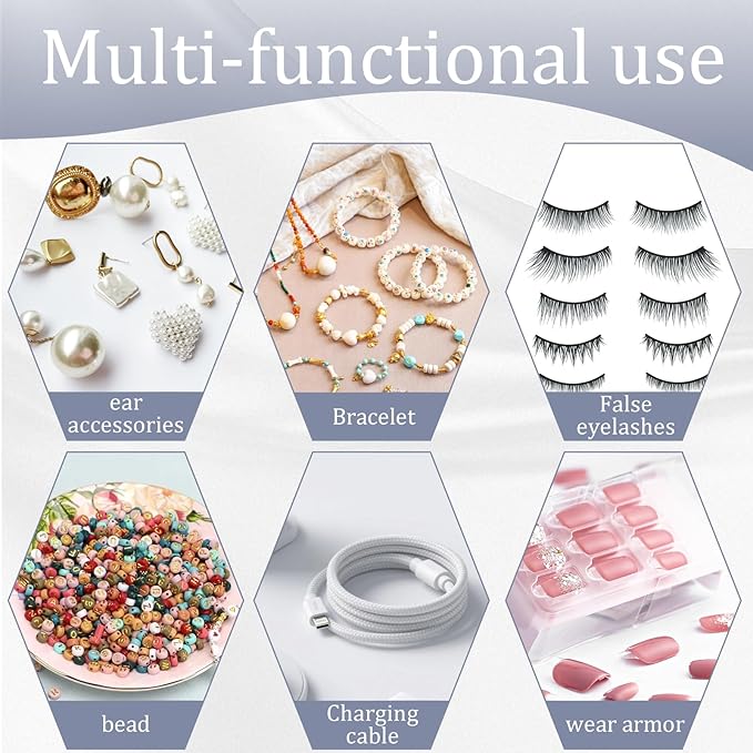 Press on nail storage Large Acrylic Nail Storage Box - Portable Versatile Organizer for Press - On Nails, Jewelry and More with 90 Pcs Adhesive Double Sided Tape 12 PCS