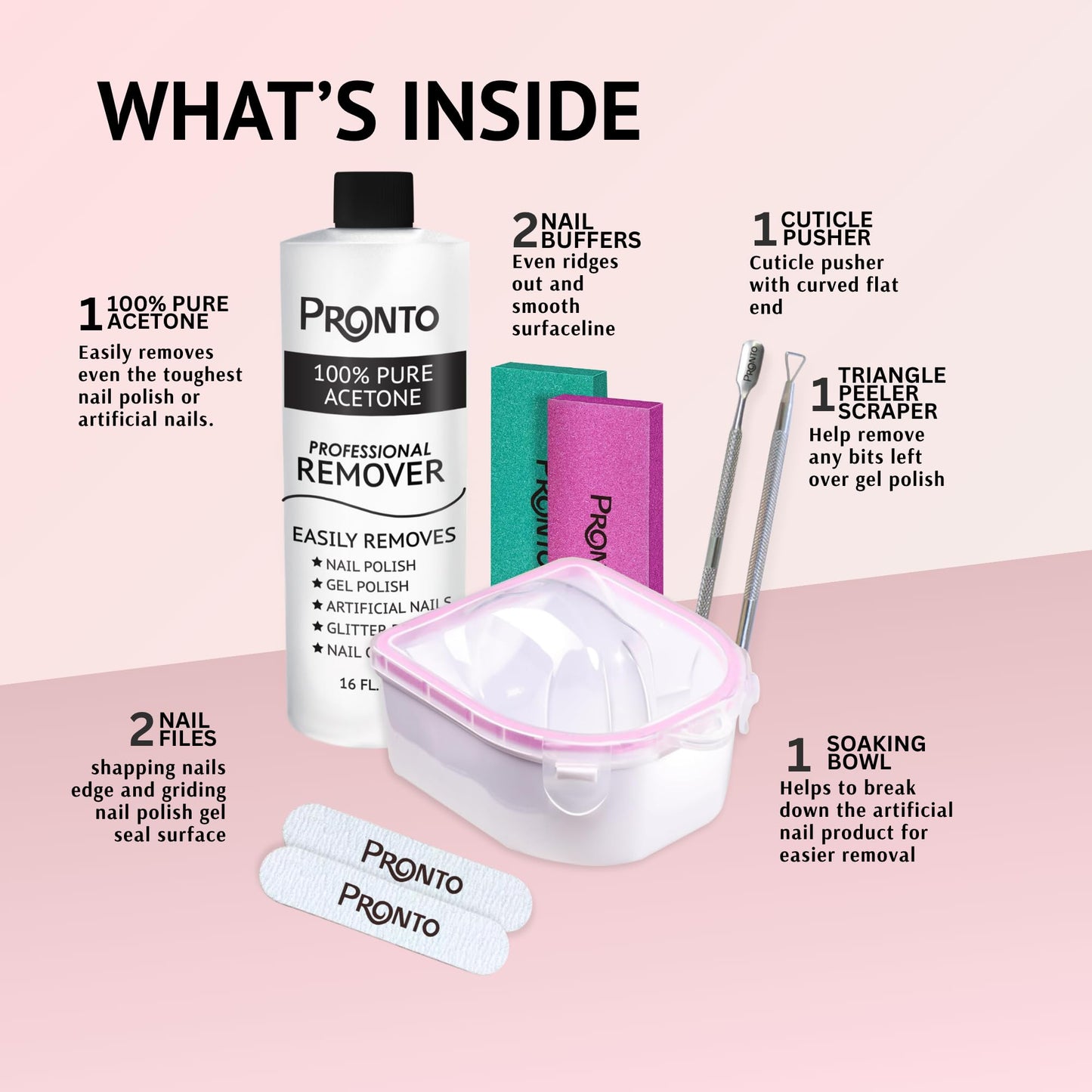 Pronto Electric Nail Soaking Bowl, Nail Steamer for Acrylic, Dip and Gel Removal, Acetone Steamer Nails Soak Off and Nail Polish Remover Machine for Gel Nail Polish Acrylic Steamer Remover, Pink