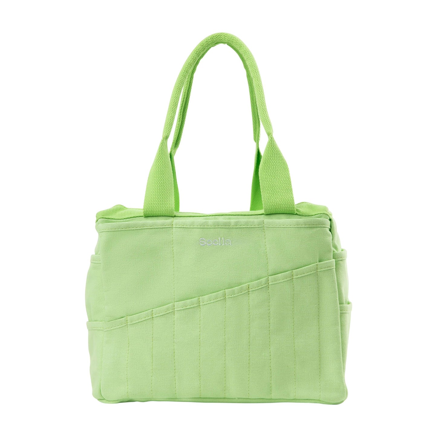 Soolla Studio Bag: Pottery Tool Bag & Craft Storage, Art Supply Organizer, Washable Tote, Knitting Yarn, Crochet Projects, 30 Pockets, 20+ Canvas Colors, Gift For Artists & Teachers (Lime Drip)