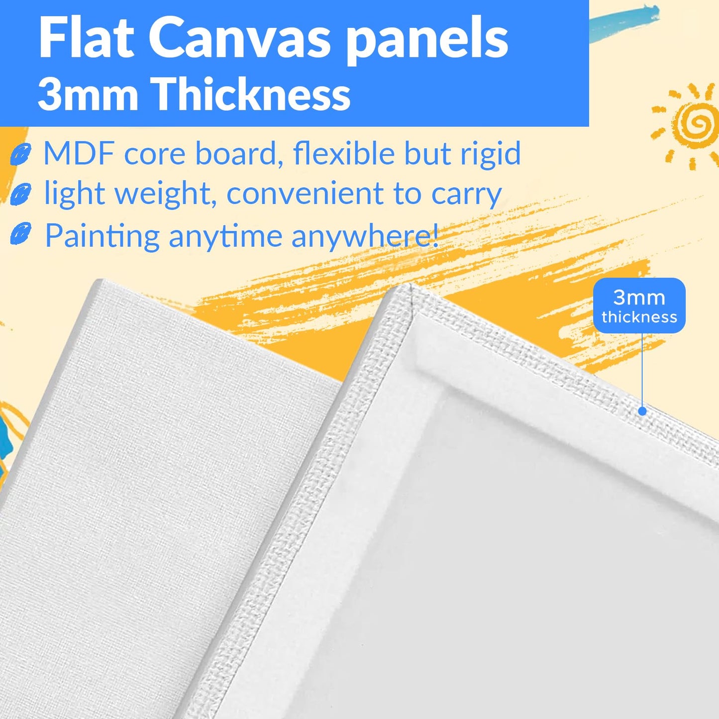 Canvases for Painting 48 Pack, 8x10 inch Blank Canvas Boards, Primed Acid-Free 100% Cotton Canvas Panels for Acrylic Oil Tempera Watercolor Paints, Art Supplies
