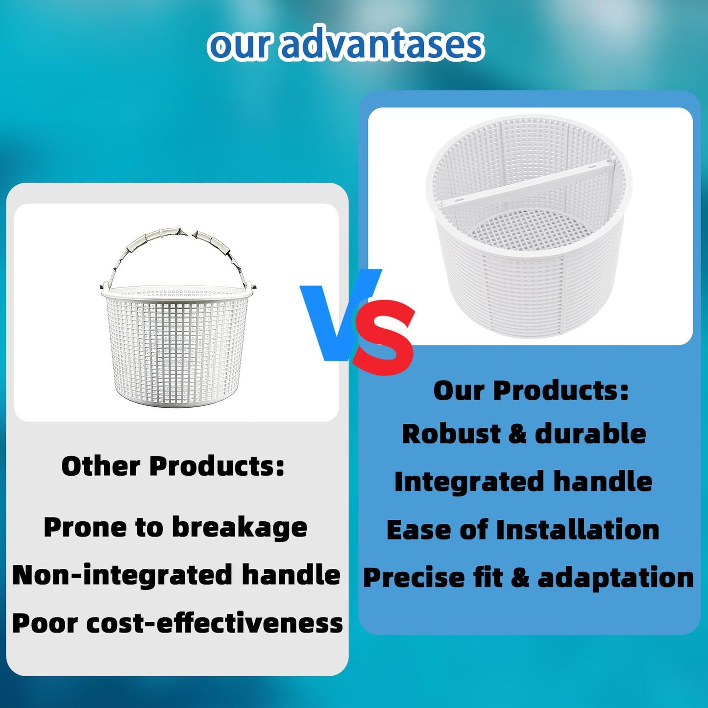 LRWZOV Pool Skimmer Basket Replacement for Hayward SPX1082CA & Aladdin B-152 Swimming Pool Skimmer Models SP1082 SP1083 SP1084 1085 1086 SP1075 1075T 1076 1077 Skimmers Basket (Blue)