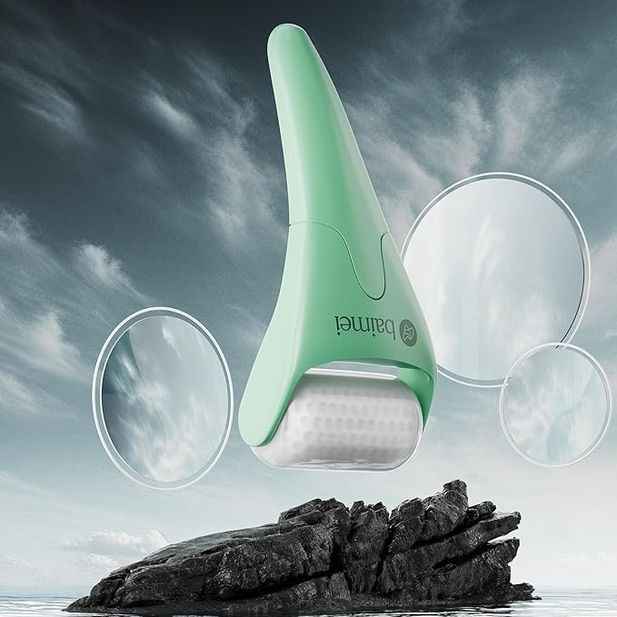 BAIMEI IcyMe Cryotherapy Ice Roller and Gua Sha Facial Tools Reduces Puffiness, Skin Care Tools for Face Massager Self Care Gift for Men Women - Green