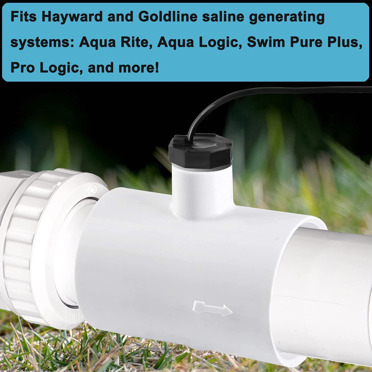 Flow Switch for Hayward,Replacement for GLX-FLO-RP,Flow Switch for Hayward Goldline Aquarite Salt System,Pool Flows Sensor for Hayward Salt Cell and Chlorine Generators,Assembly Kit w/Tee &15ft Cable