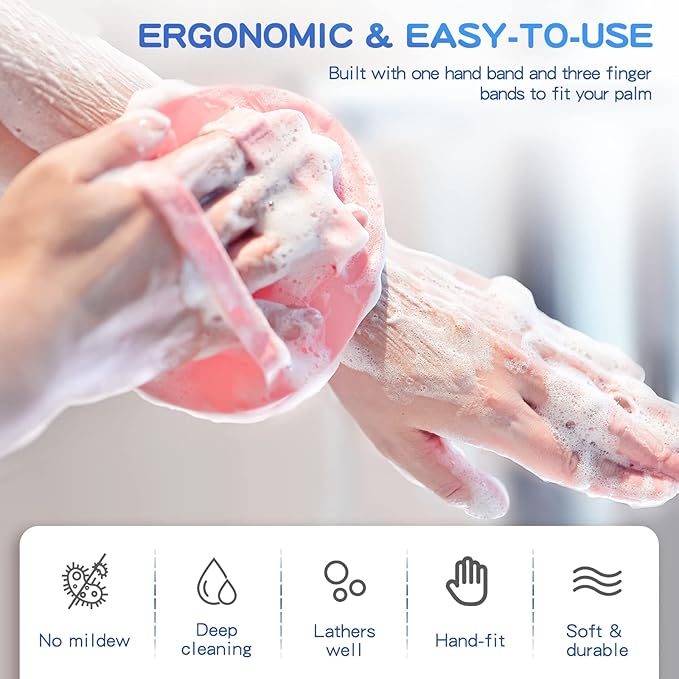 Manmihealth Soft Silicone Shower Brush, Super-lathering Body & Face Brush, Gentle Exfoliating Cleaning Glove for Baby,Sensitive,Dry and All Skin Types (Black x 1)