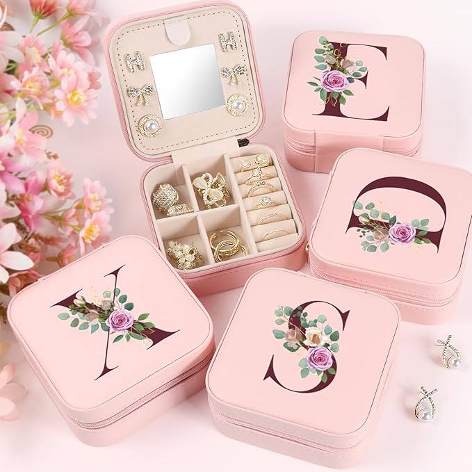 Easter Basket Stuffers for Teens Essentials, Valentines Day Christmas Stocking Stuffers for Women Teen Girl Gifts Trendy Stuff Travel Jewelry Box Case Organizer Personalized Birthday Gifts