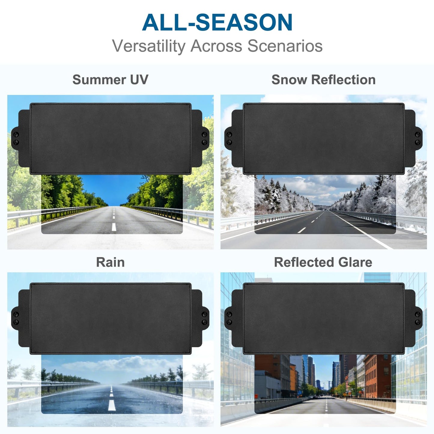 Veharvim Sun Visor Extender for Car (Polarized, UV400, PC Lens, 2 Side Sunshade), Car Visor Extender Sun Blocker, Visor Extender Attachment, Anti-Glare for Safe Driving