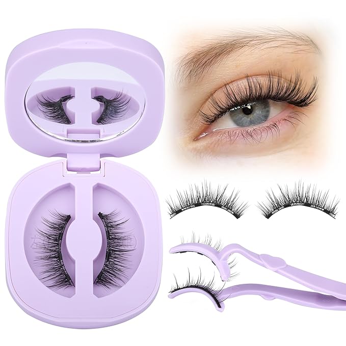 Magnetic Eyelashes with Applicator Natural Look Magnetic Lashes with Applicator Wispy False Lashes with Magnets No Need Glue Reusable Lashes by Lanflower