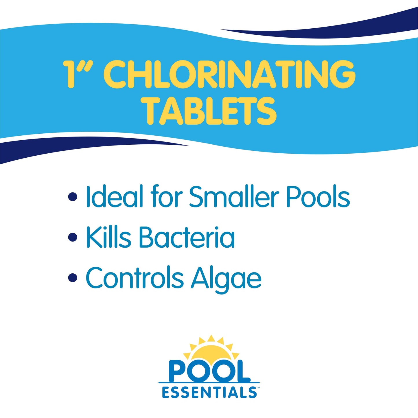 Pool Essentials 1" Swimming Pool Chlorinating Tablets, Kills Bacteria & Controls Algae, 1.5LB