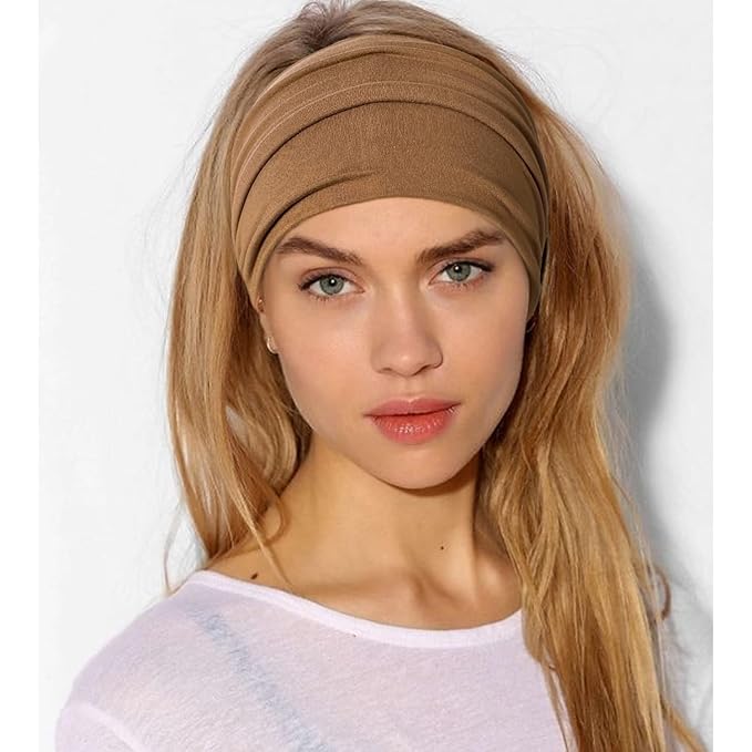 Jesries 10 PCS Women Headbands African Wide Hair Wrap Extra Turban Head Bands for Lady Large Sport Workout Stretch Non-slip Big Hair Bands