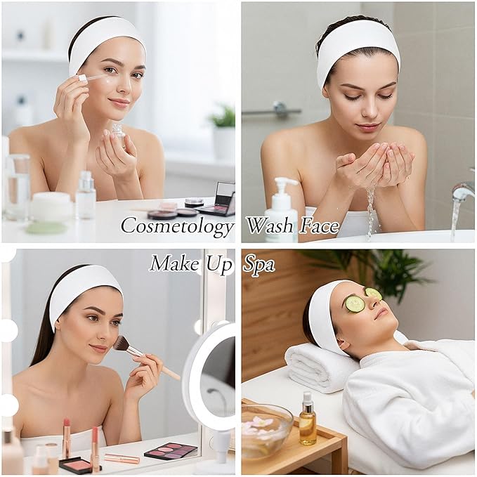 30 PCS Disposable Hairband for Women Disposable Headbands for Spa Non-woven Fabric Spa Headband Skincare Hair Bands for Makeup Travel Securing Hair During Facial with Adjustable Tape