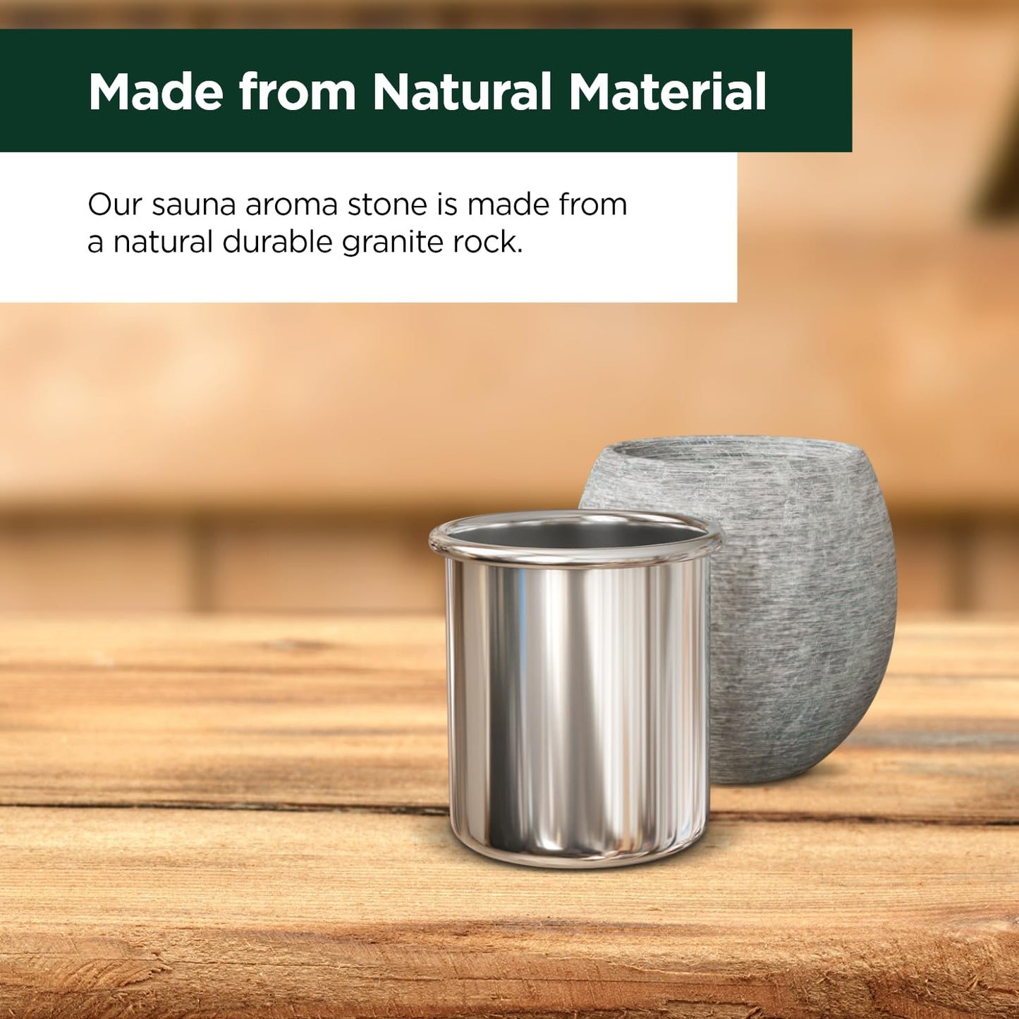 Northwood Sauna - Sauna Aromatherapy Stone Cup - Essential Oil Diffuser - Natural Rock with Stainless Steel Bowl