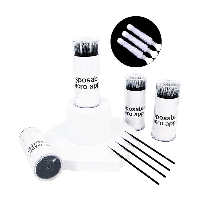 i-Laesh 400pcs Disposble Micro Applicators Brushes for Eyelash Extension Cotton Swabs Makeup Oral and Personal Care Mini Grafted Bottled Remove Glue - Black (Bottled - Pro Grip)