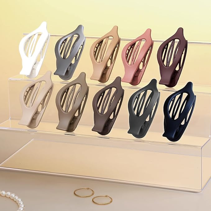 10 Pcs Flat Hair Clips for Women French Concord Claw Clips for Thick and Thin Hair Claw Clips Duck Billed Barrettes Hair Accessories for Women and Girls (Basic)