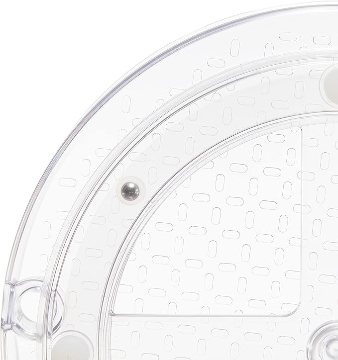 Amazon Basics Clear Rotating Lazy Susan Turntable Organizer for Condiments, 9-Inch, 2-Pack
