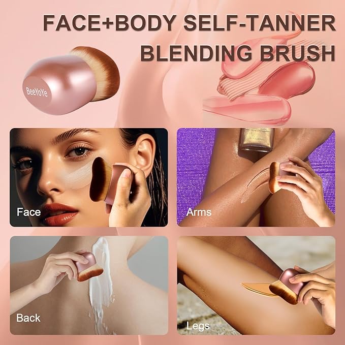 Extra Large Body Makeup Brush for Self Tanner,75mm Wide-headed Kabuki Tanning Brush for Body Concealer,Self Tanner Bronzer Brush for Body Coverage Perfector