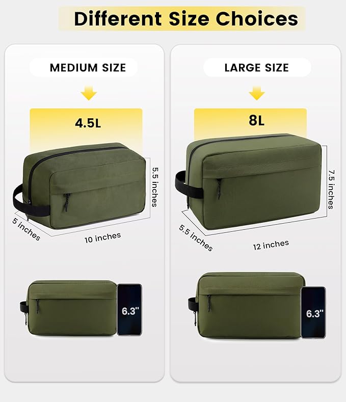 Vorspack Travel Toiletry Bag for Men - Hanging Toiletries Bag Water Resistant Travel Bag for Toiletries Accessories