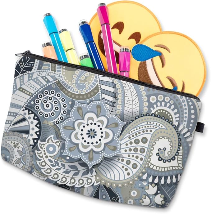 Deanfun Makeup Case Small, Cosmetic Zipper Bag Waterproof for Purse Mini, Women Cute Traveling Accessories Pouch for Ladies Thanksgiving Christmas Gifts(Mandala D2-51559)