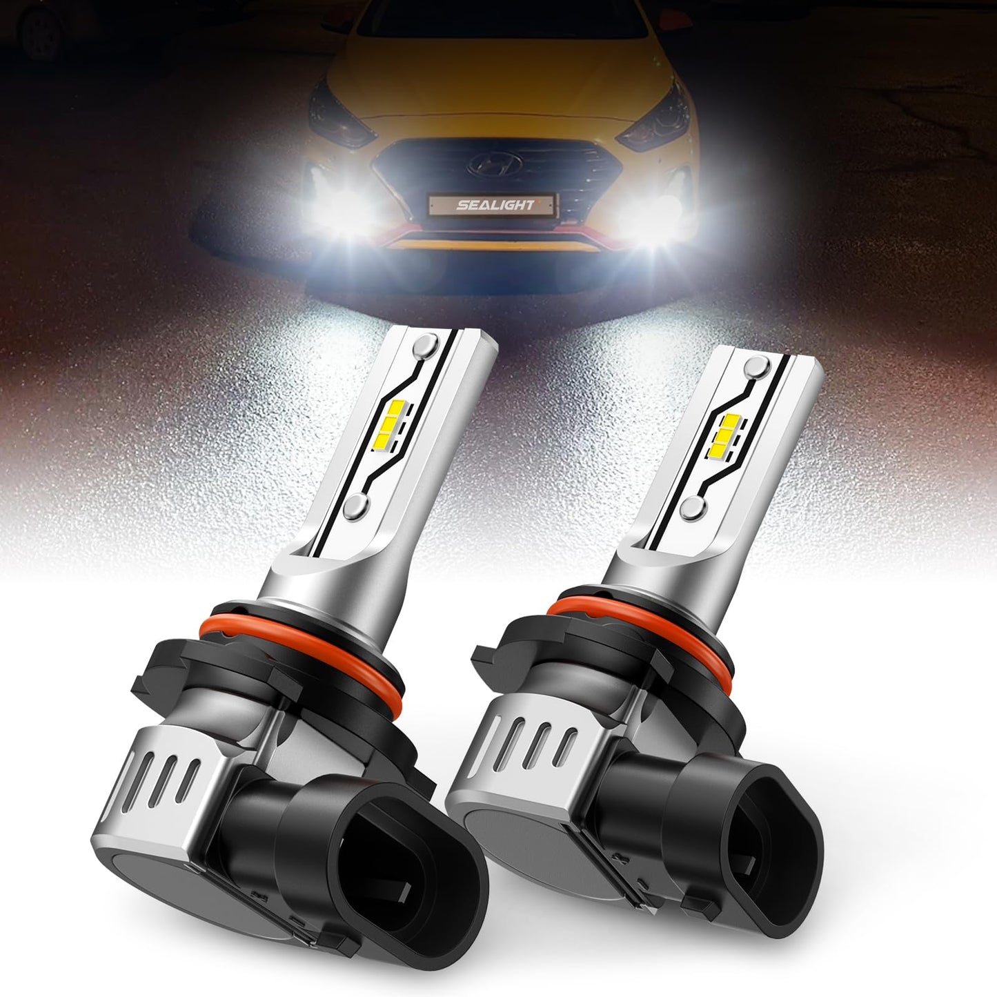 SEALIGHT H10 LED Fog Light Bulbs or DRL, 12000LM 9140 9145 Fog Lights LED Bulbs 600% Brightness Upgrade, 1:1 Size 100% Successful Installation for Trucks Cars, Pack of 2