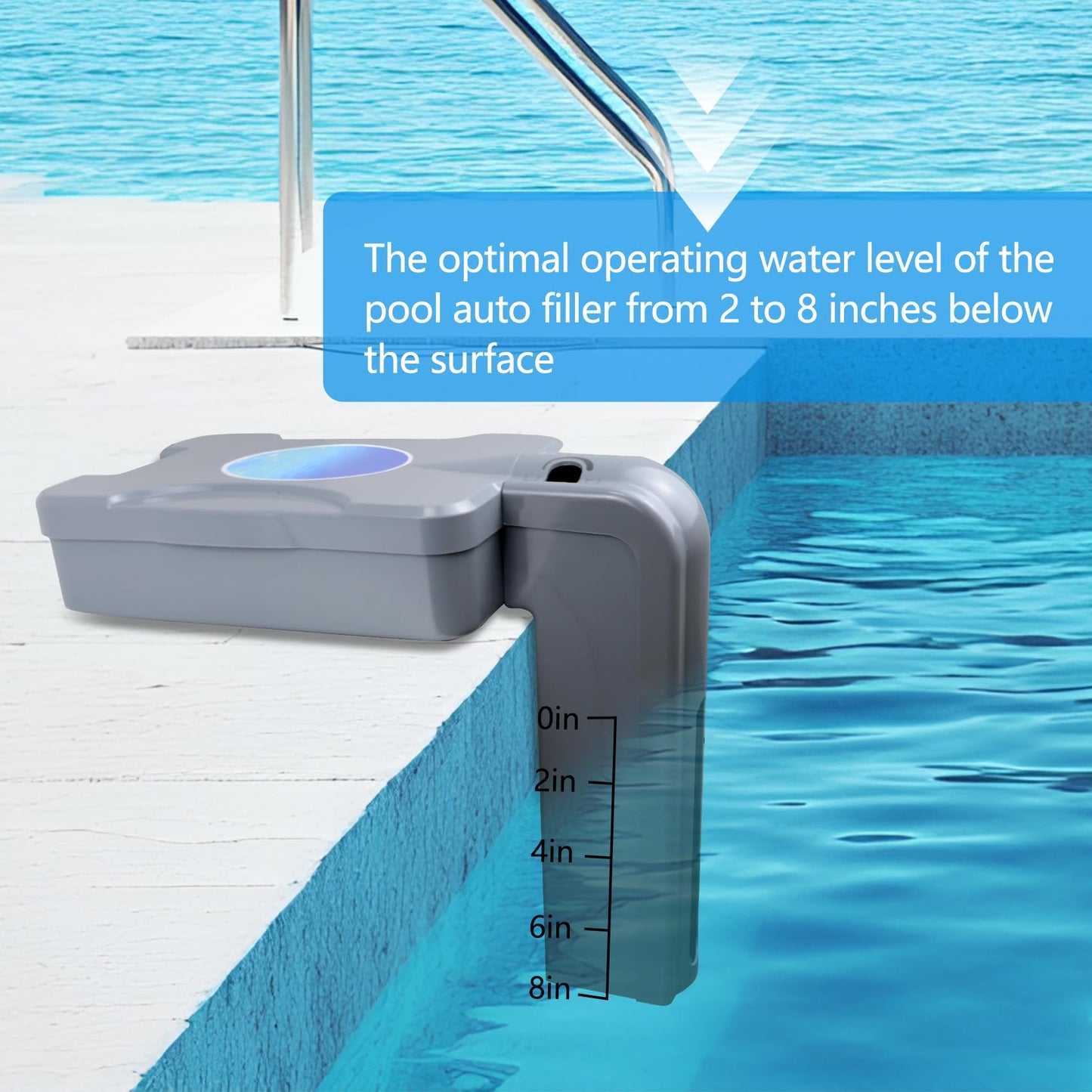 Automatic Pool Filler, Float-Operated Water Leveler with Float Valve for Above Ground & Inground Pools, No Drilling Tool-Free, UV-Protected ABS, Anti-Overflow, Pool Pump Protection, Compatible Spa.