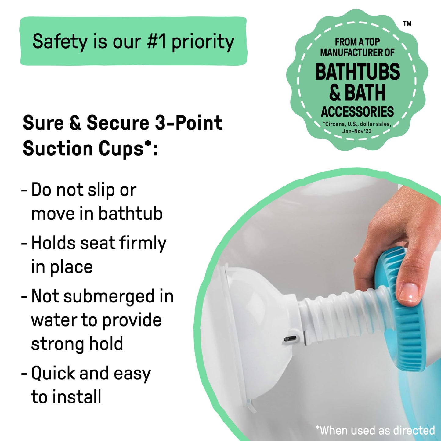 Ingenuity My Bath Seat for Sit-Up Baby Bathing, Sure & Secure Suction Cups, ASTM Safety Tested & Approved, Backrest for Assisted Sitting, Easy Setup & Storage, Pink