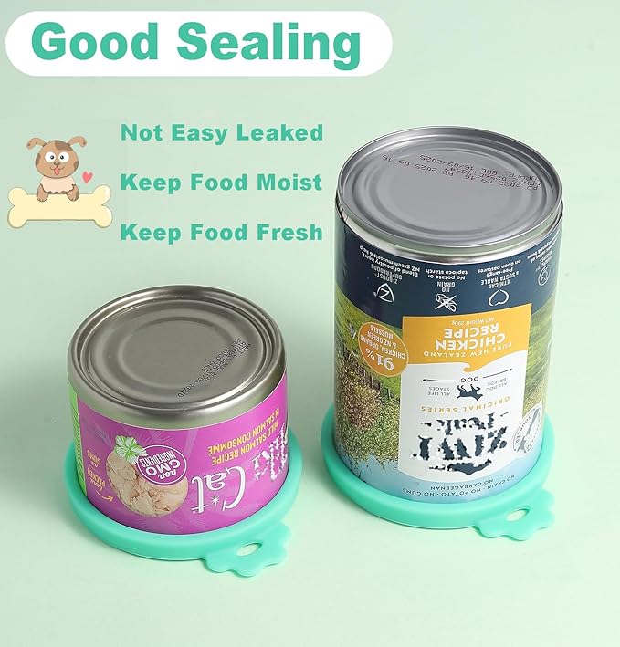 COMTIM Can Covers for Dog Food Cans, Silicone Pet Dog Food Can Covers Lids for 13 oz 12.5 oz 13.5 oz Cans...or Cat Food Cans 6 oz, Reusable Can Toppers Can Saver Covers for Canned Goods