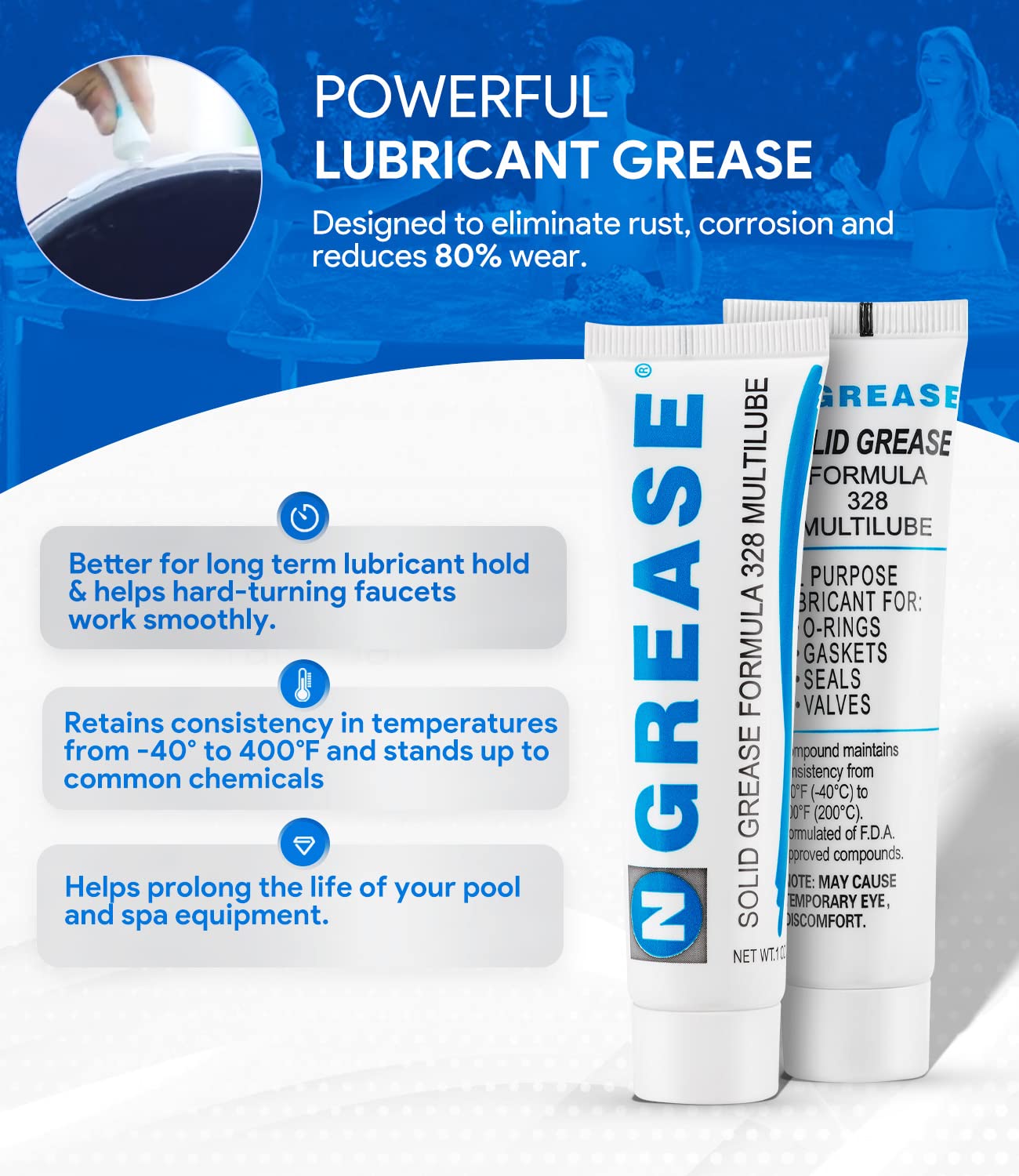 Replacement for Hayward SPX0327 3 Ounce Waterproof Lube for Swimming Pool Metal Parts O-Ring Gasket Silicone Lubricant, Plumbers Grease 3 oz Tube Lubricant (Limited Edition)