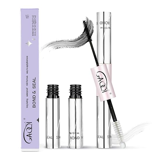 GAQQI Lash Cluster Glue, Lash Bond and Seal Waterproof, Bond & Seal Eyelash Glue for Clusters, Eyelash Adhesive Black Long-Lasting 72H, Latex-FreeÃ¯Â¼Â5ml+5mlÃ¯Â¼Â