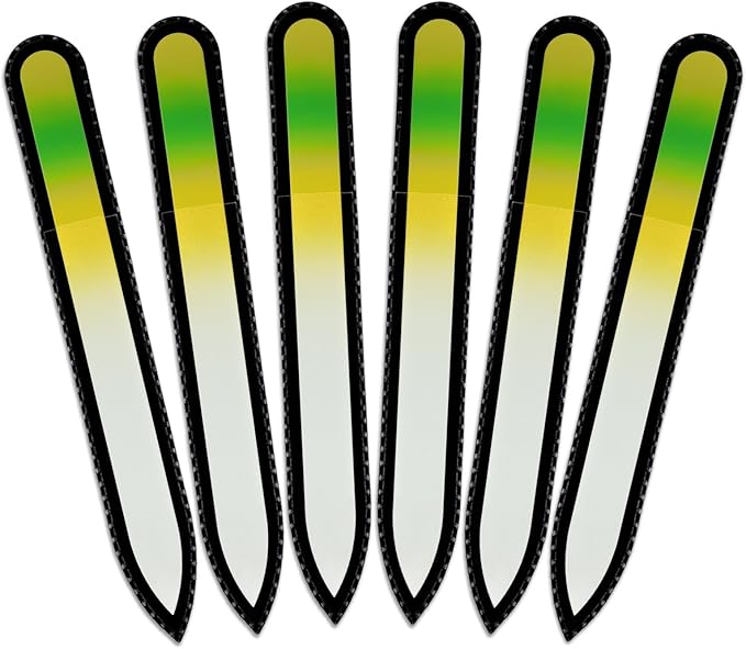 Mont Bleu Rainbow Crystal Nail File in Black Pouch - Czech Tempered Glass - Handmade in Bohemia (Czech Republic)