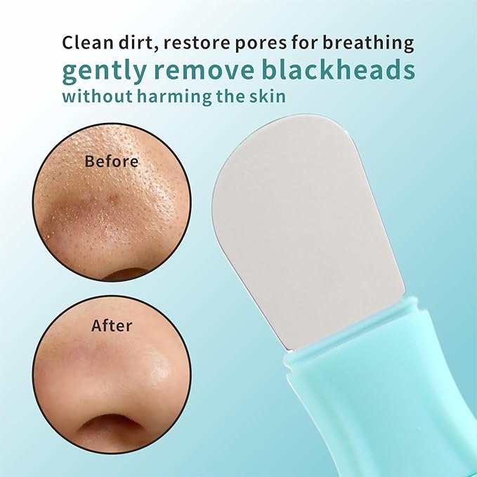 Multifunctional Face Washing Brushes,2 in 1 Pore Cleaning Brush & Blackhead Scraper,Pimple Extractor for Women Men,Face Scraper Skin Spatula,Pore Scrubber for Deep Cleansing.(Green)