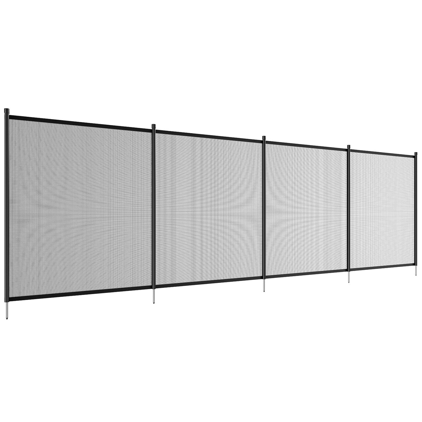 VEVOR Pool Fence, 4 x 12 FT Pool Fences for Inground Pools, Removable Pool Fencing, Easy DIY Installation Swimming Pool Fence, 340gms Teslin PVC Pool Fence Mesh Protects Kids and Pets