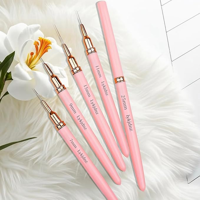 8Pcs Nail Art Brushes with 5pcs Nail Art Liner Brushes(Sizes 7/9/11/15/25 mm) and 3pcs Nail Art Clean Up Brushes, for Nail Design Painting DIY And Clean Polish Mistake On The Cuticles