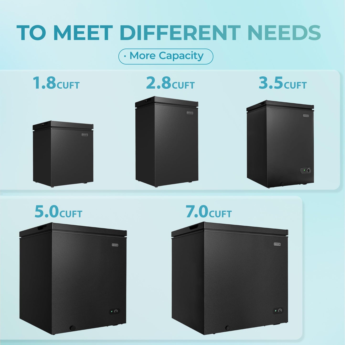 EUHOMY 3.5 Cu.Ft Chest Freezer with Removable Basket, Small Deep Freezer Adjustable 7 Thermostat, Quiet Mini Freezer Free-Standing Top Door, Energy Saving for Apartment/Garage/Basement/Dorm/Home,Black