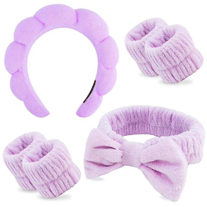 Chanaco Makeup, Skincare & Face Wash Headband, Wrist Towels, Spa Headband, Teen Girl Gifts, Hair Accessories for Women & Girls