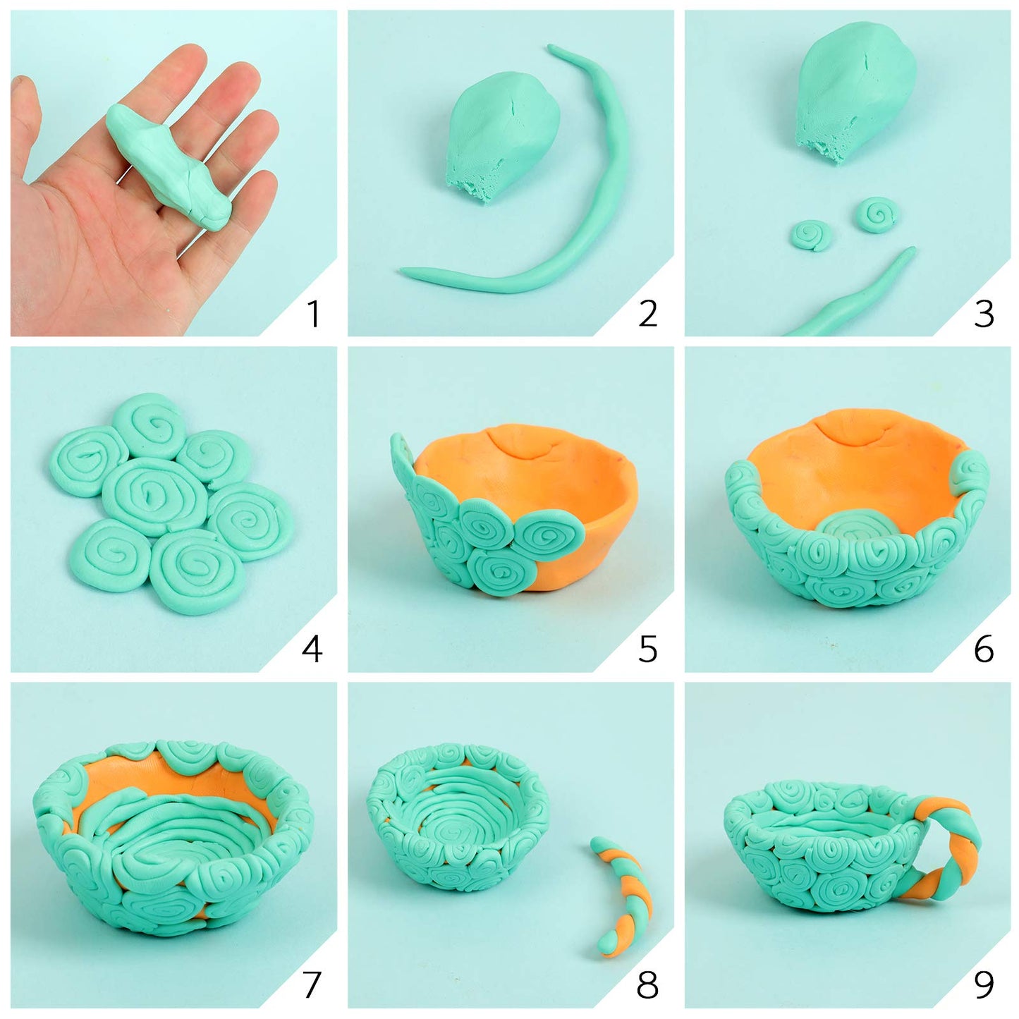 Polymer Clay 50 Colors, Modeling Clay for Kids DIY Starter Kits, Oven Baked Model Clay, Non-Sticky Molding Clay with Sculpting Tools, Gift for Children and Artists (50 Colors)