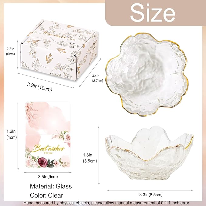 Birthday Gifts for Women Jewelry Dish Glass Ring Dish Holder Jewelry Tray Cute Vanity Organizer Room Decor Jewellery Tray Crystals Trinket Dish Nightstand Bedroom Decor Christmas Friendship Gifts