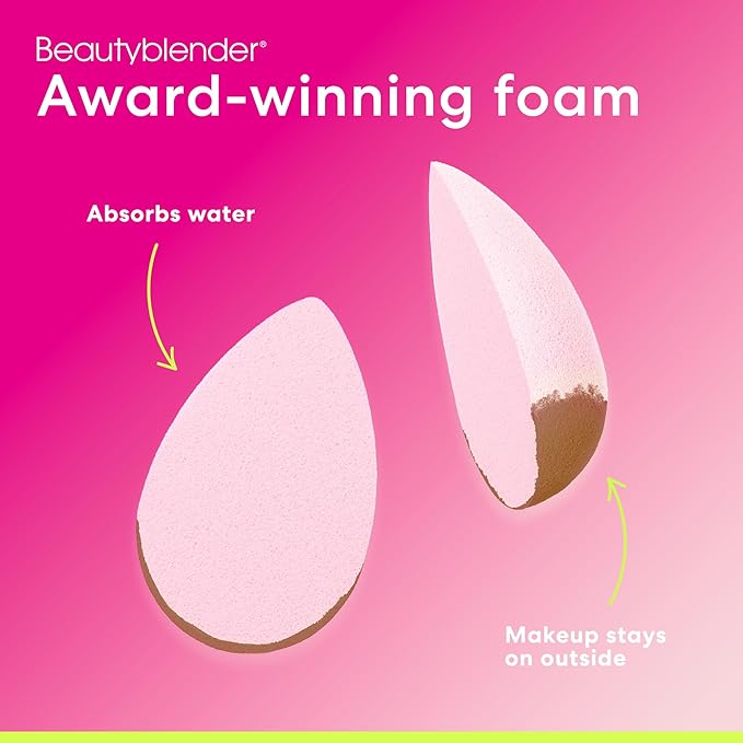 Beautyblender® Bubble Beauty Blender Makeup Sponge, Super-Soft Foam Easily Blends Foundations, Powders & Creams, Made in USA, Reusable, Washable, Streak Free Application