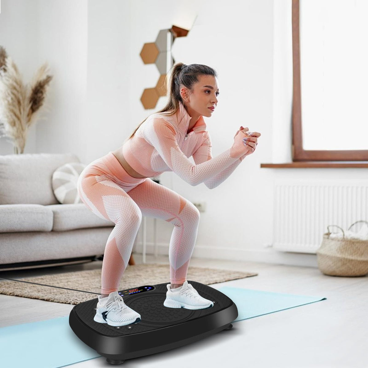 Vibration Plate Exercise Machine, Full Body Exercise Equipment, 199 Adjustable Speeds Power Vibration Board Used for Home Fitness, Shaping, Training, Recovery, and Weight Loss