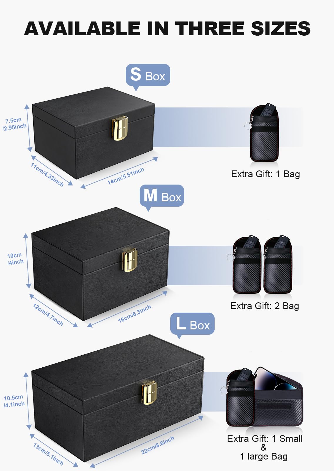 Samfolk Faraday Box with Faraday Bags for Car Keys, Car Key Signal Blocking Box, Keyless Entry Car Key Safe Protector Anti-Theft Shielding Cage (Small)
