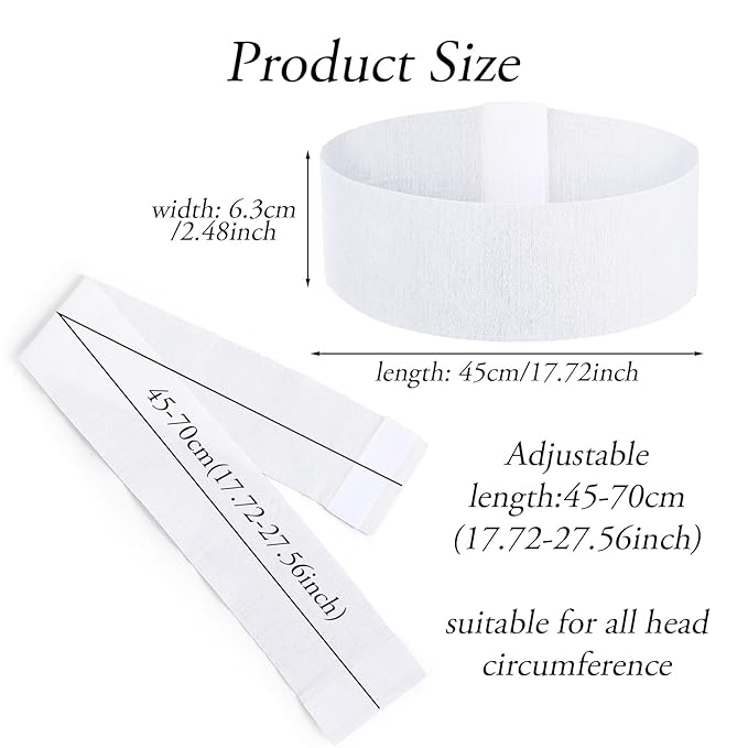30 PCS Disposable Hairband for Women Disposable Headbands for Spa Non-woven Fabric Spa Headband Skincare Hair Bands for Makeup Travel Securing Hair During Facial with Adjustable Tape