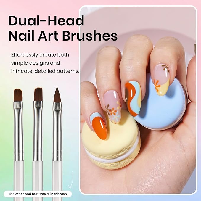 Beetles 31pcs Nail Art Brushes, Dotting Tools, Nail Art Pens, Dust Brush, Striping Liner Fingernail Drawing Pens with Palette Holder All in One for Starter Manicure Design Set