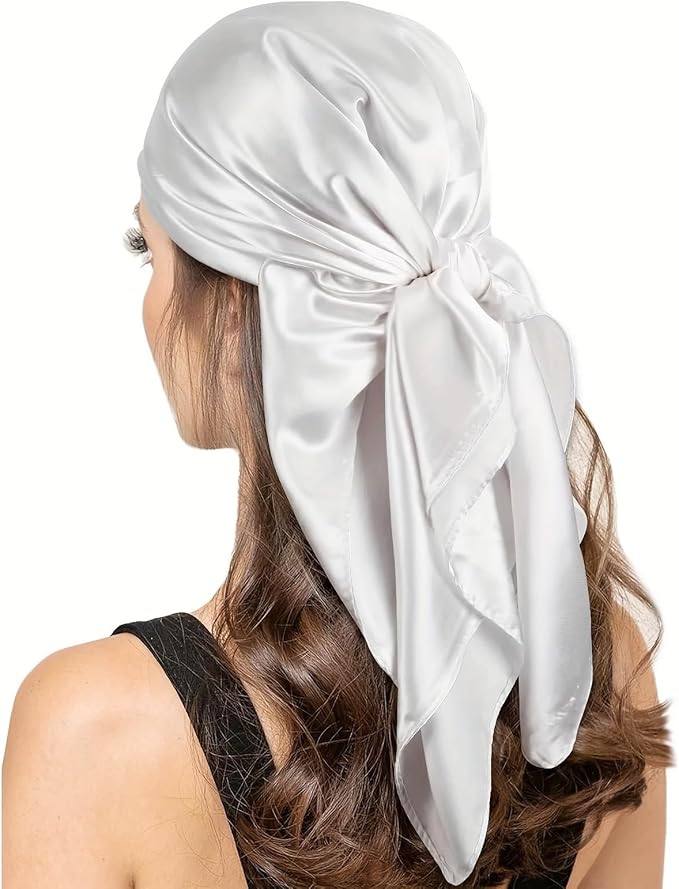 vimate 35" Square Silk Like Head Scarf - Women's Fashion Satin Scarf Bandana for Hair Wrapping at Night.