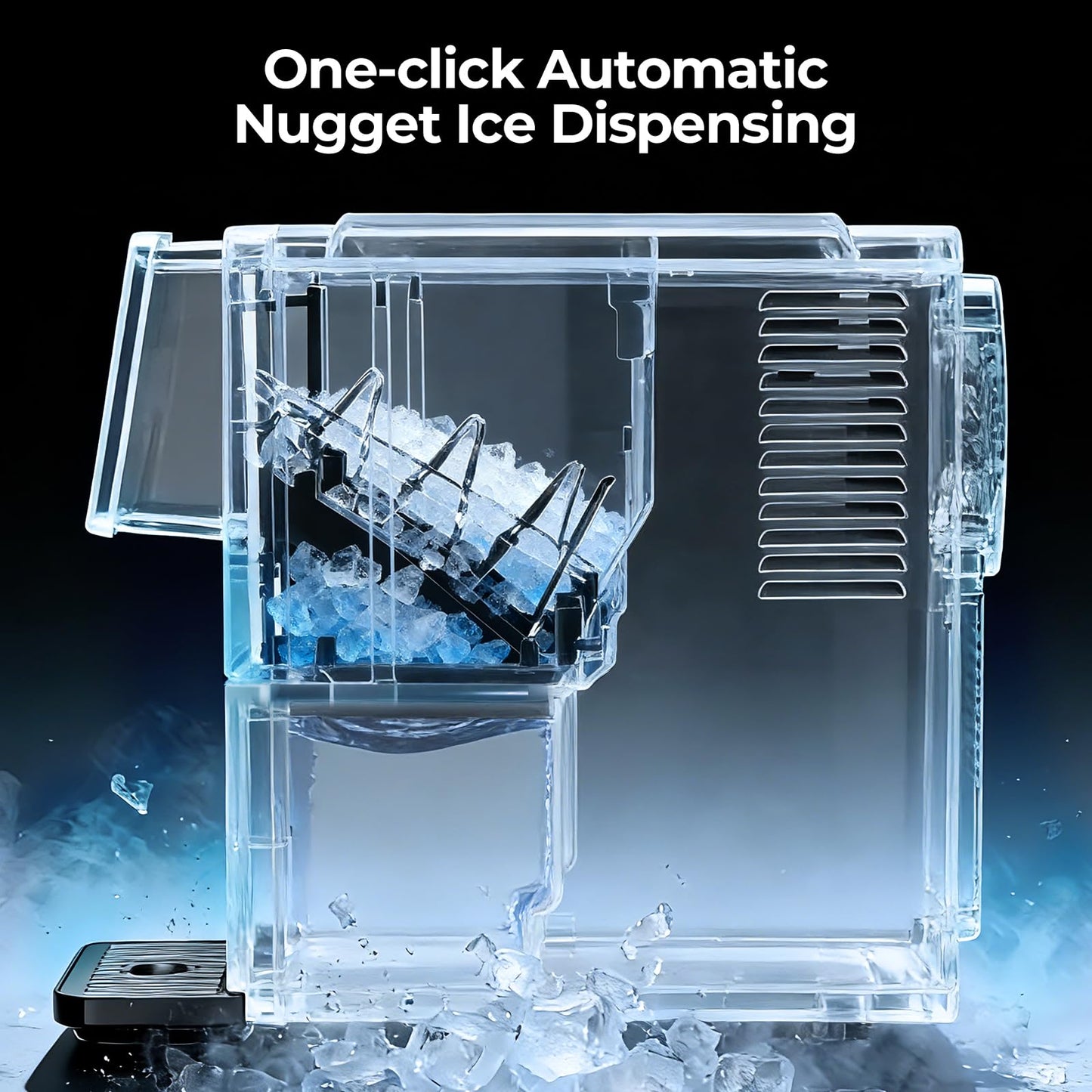 Antarctic Star Countertop Nugget Ice Maker, Self-Cleaning Portable Ice Machine, 33 lb/24H, 1.8L Water Tank, 1.5 lb Ice Storage, Touch Screen & Auto Ice Drop, for Home/Office/Kitchen