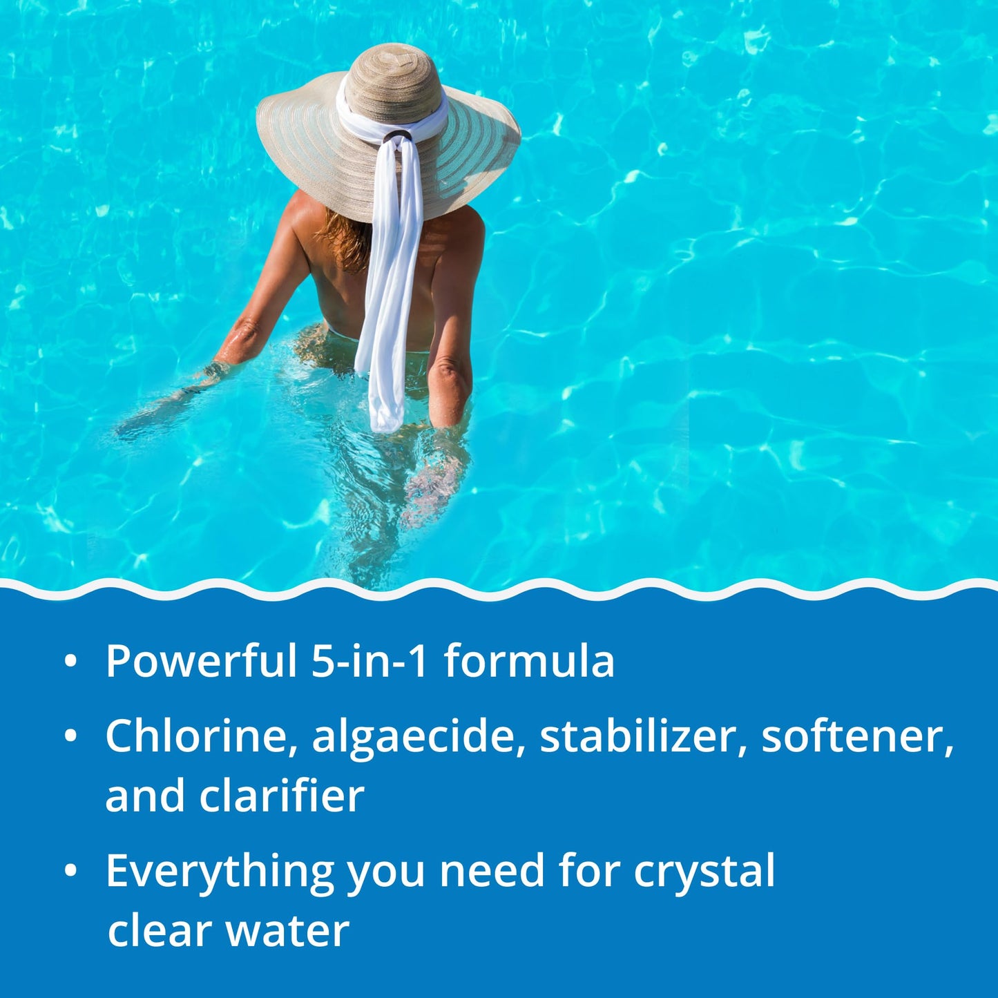 In The Swim 3 inch 5-in-1 Super Multi-Tabs – Swimming Pool Sanitizer – Chlorine - Algaecide - Stabilizer - Clarifier - 24 Pounds