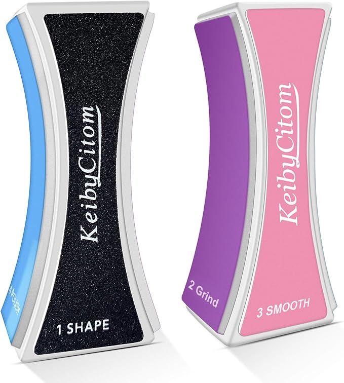 Nail Files and Buffers - Professional Nail Buffer Block for Shaping Polishing, New Natural Nail Polisher with 4 Sides for Nail Art Gel Suit for Home Salons Use (2 Pcs)